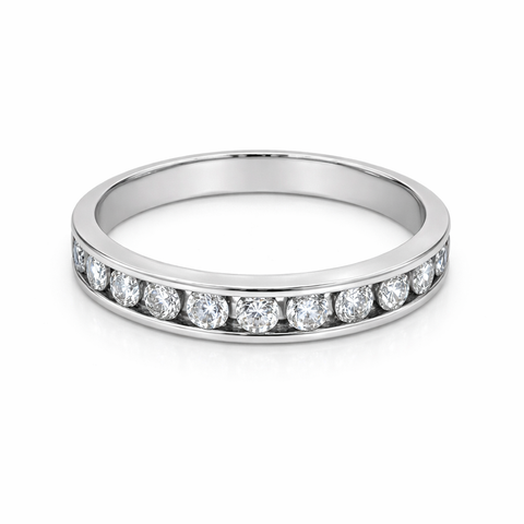 14K White Gold 1.00CT Ten Diamond Anniversary Band