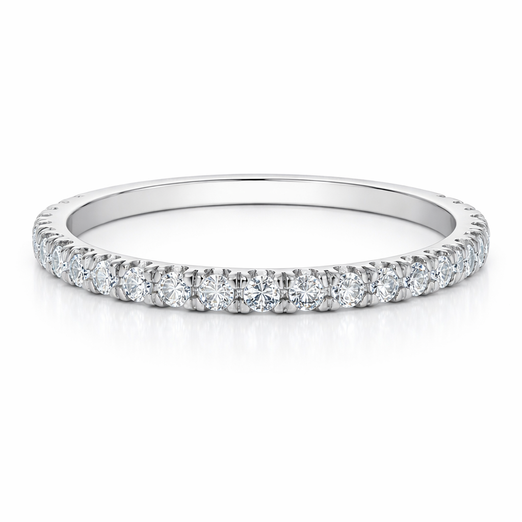 14K White Gold 0.22 Carat Lab Cultivated Diamond Band