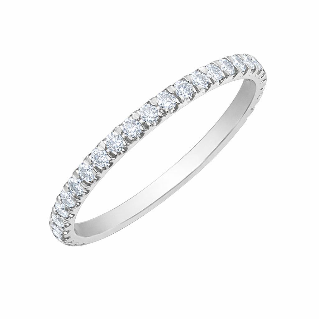 14K White Gold 0.22 Carat Lab Cultivated Diamond Band