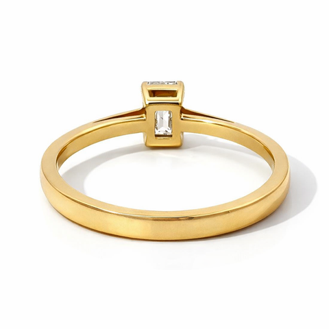 14K Yellow Gold 0.50CT Emerald Cut Lab Grown Diamond Ring