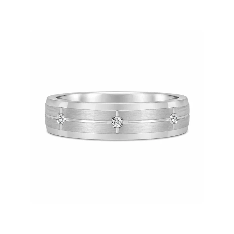 10K White Gold 0.06 TDW Diamond Band