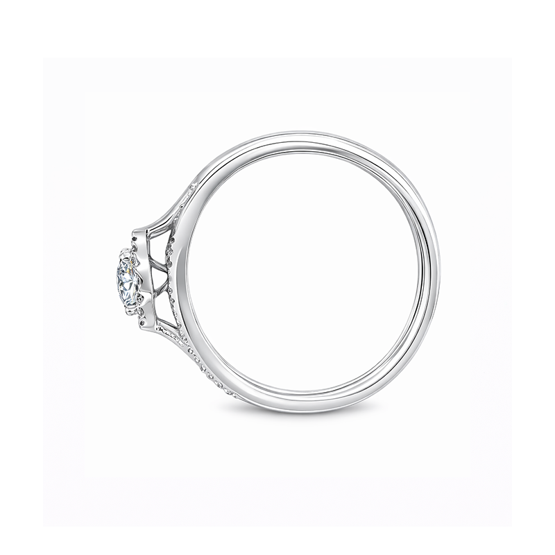 Sparkling 10K White Gold and 0.25TDW Diamond Bridal Set with Round Cluster