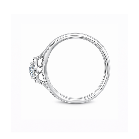 Sparkling 10K White Gold and 0.25TDW Diamond Bridal Set with Round Cluster