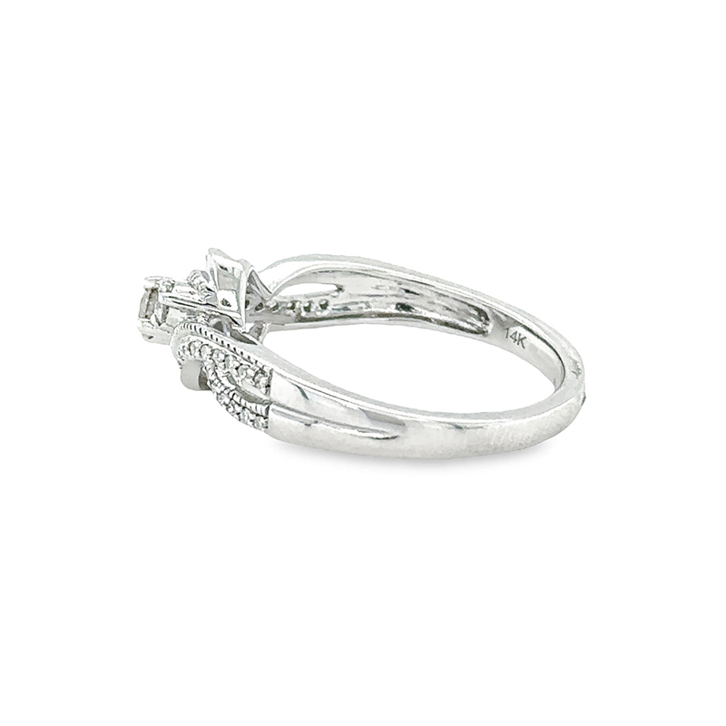 14K White Gold Diamond Engagement Ring with 0.33 Total Diamond Weight
