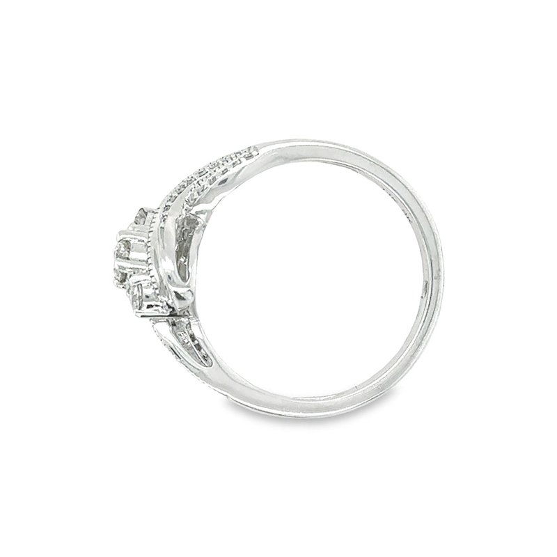 14K White Gold Diamond Engagement Ring with 0.33 Total Diamond Weight
