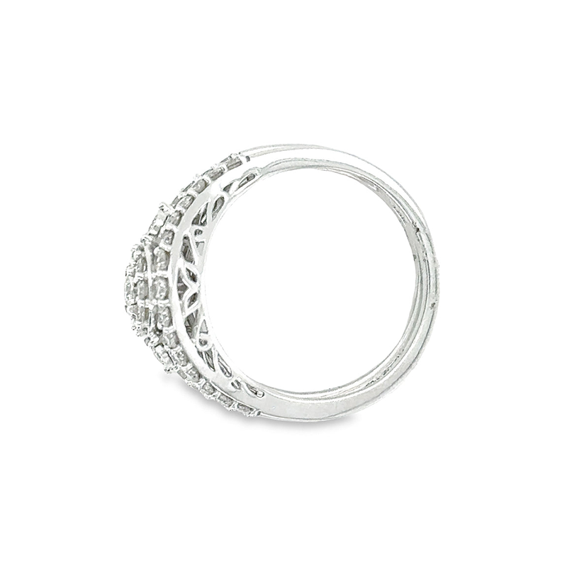 1.00TDW Elegant 10K White Gold Diamond Bridal Set