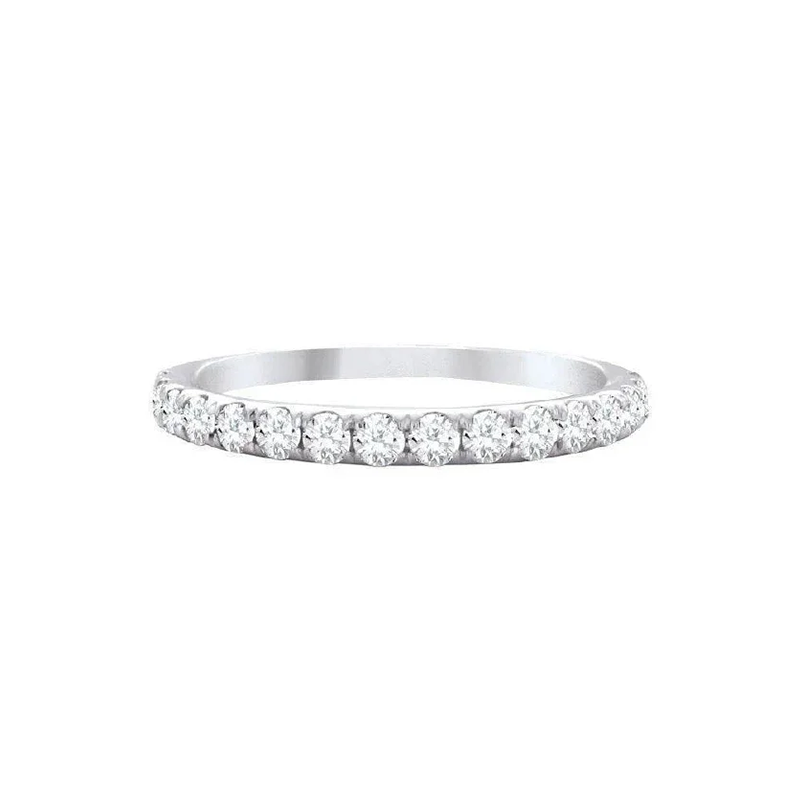 14K White Gold 0.50TDW Diamond Claw Set Semi Eternity Band