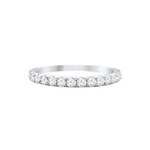 14K White Gold 0.50TDW Diamond Claw Set Semi Eternity Band