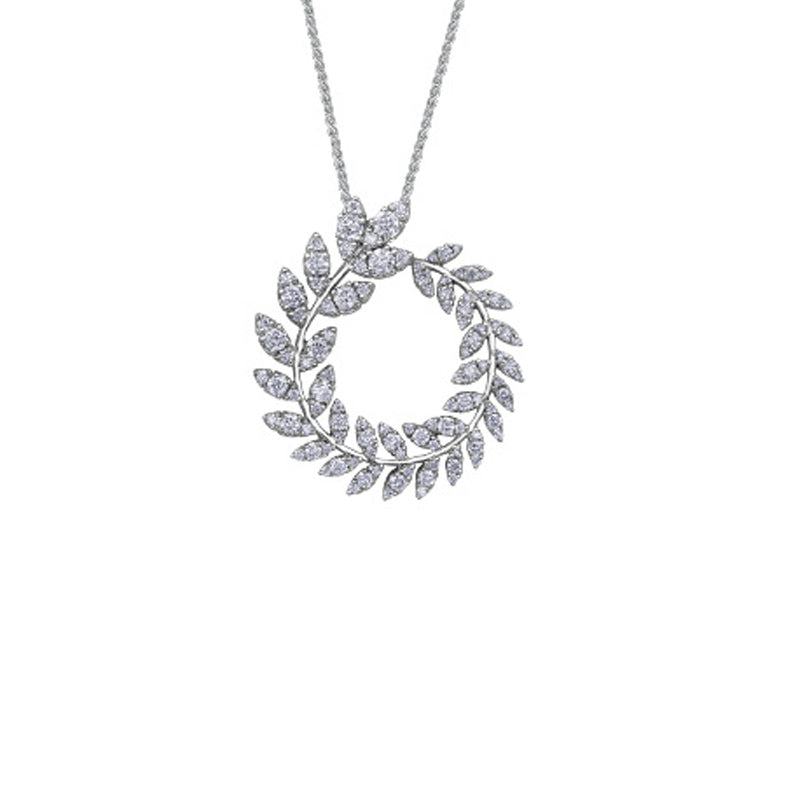 1.00TDW Diamond 14K White Gold Modern Pendant