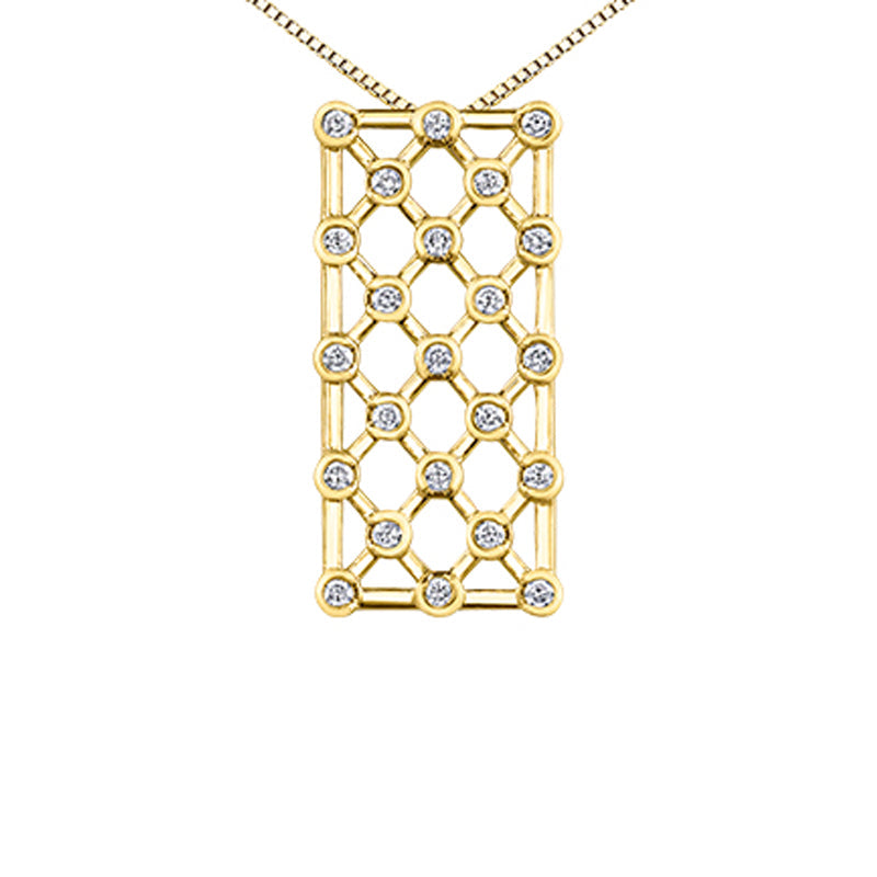 14K Yellow Gold 0.52 Carat Fancy Lattice Diamond Pendant