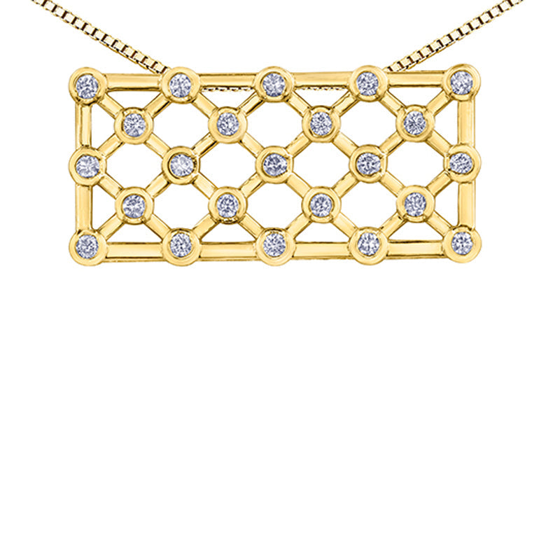 14K Yellow Gold 0.52 Carat Fancy Lattice Diamond Pendant