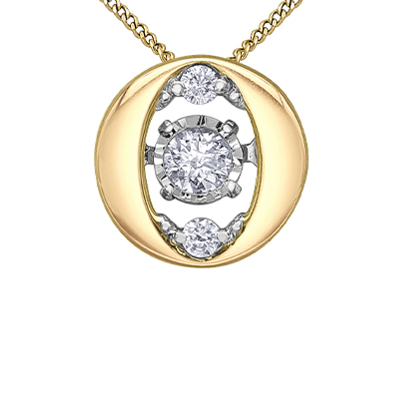 10K Yellow Gold 0.10TDW Diamond Moving Pendant