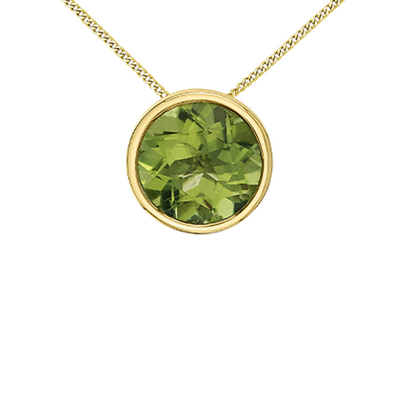 10K Yellow Gold 5mm Peridot Pendant 