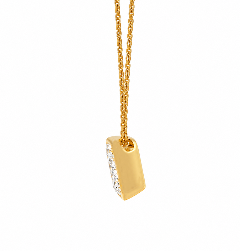 2.05CT Lab Diamond 14K Yellow Gold Radiant Solitaire Pendant with Chain