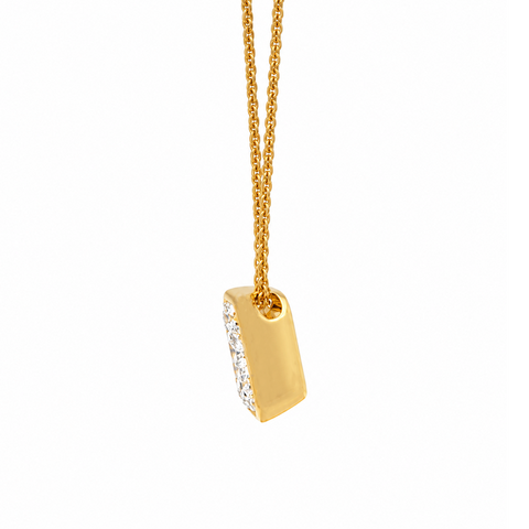 2.05CT Lab Diamond 14K Yellow Gold Radiant Solitaire Pendant with Chain