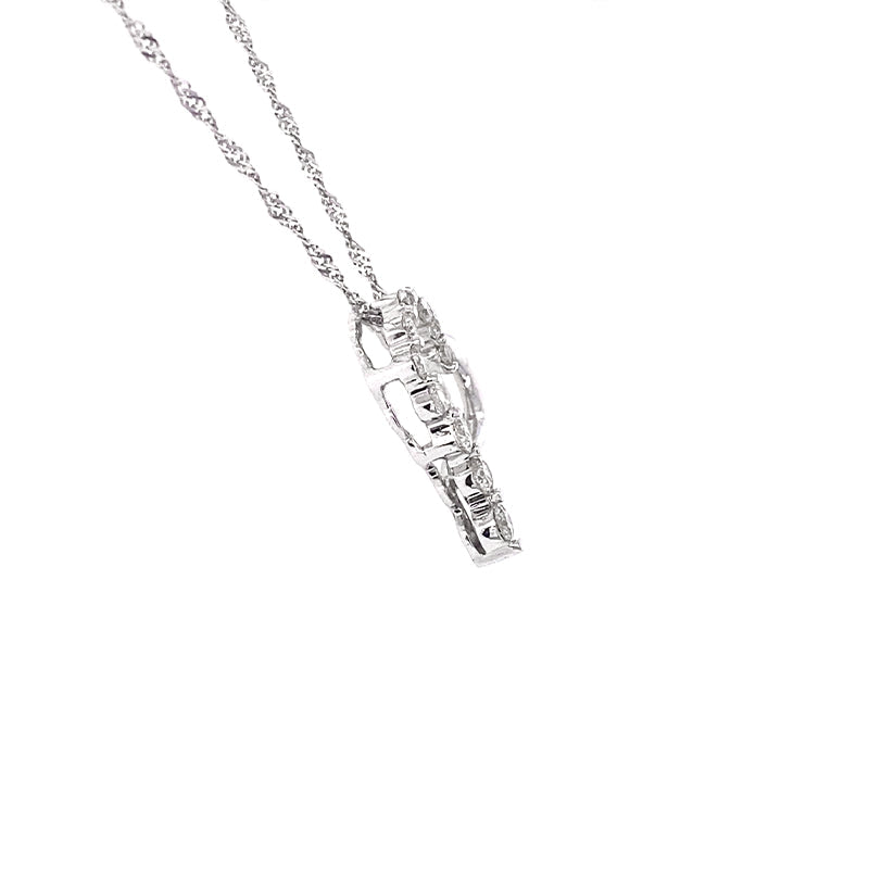 14K White Gold 0.45TDW Diamond Journey Heart Pendant