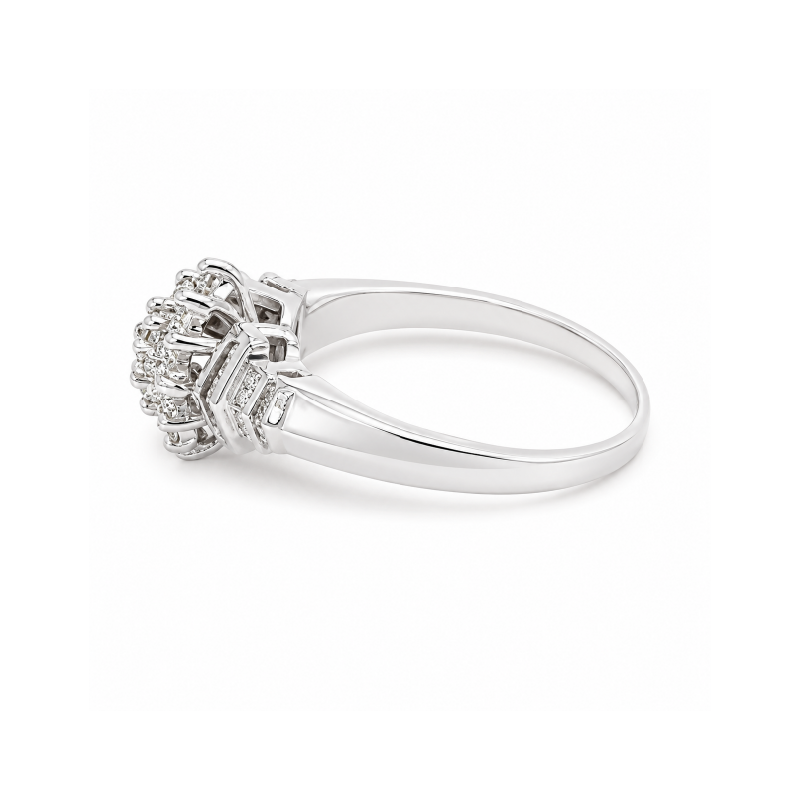10K White Gold 0.25CT Diamond Princess Cut Ring