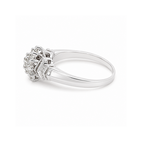 10K White Gold 0.25CT Diamond Princess Cut Ring