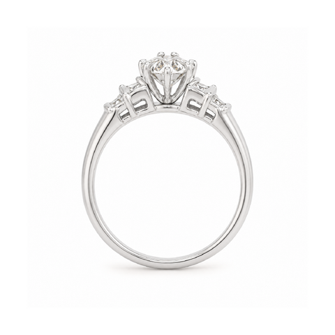 10K White Gold 0.25CT Diamond Princess Cut Ring