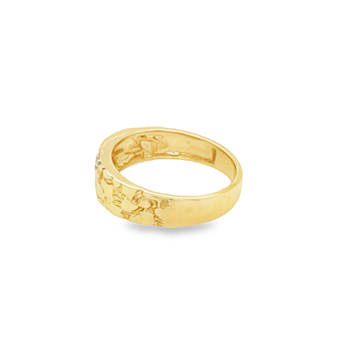 10K Yellow Gold 0.20TDW Nugget Style Men's Diamond Band