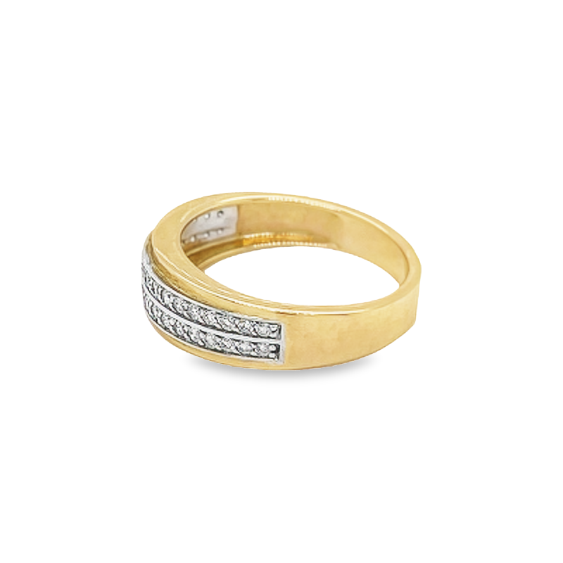 10K Yellow Gold 0.38TDW Diamond Ladies Wedding Band With Satin Finish