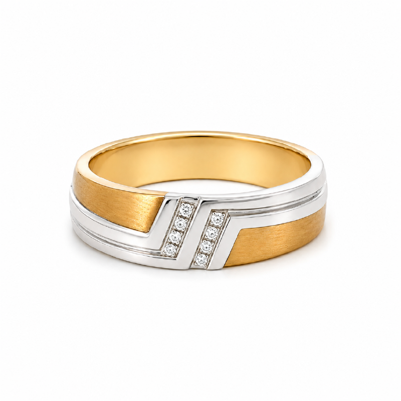 0.10 CT 10K Yellow Gold Men’s Diamond Band