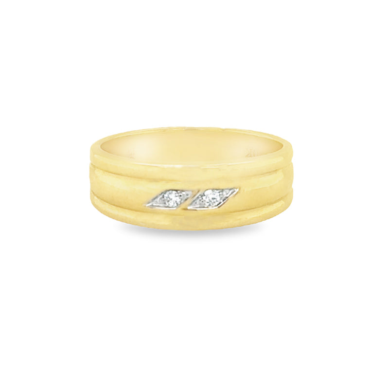 10K Yellow gold and 0.05TDW Diamond Men&#39;s Band
