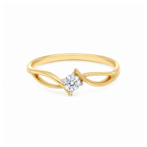 10K Yellow & White Gold 0.05 TDW Diamond Ring