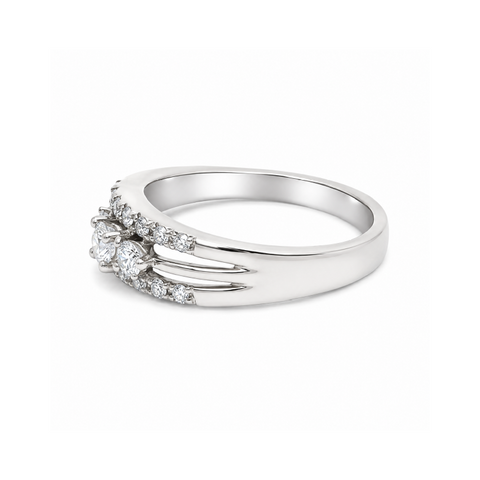 0.40 TDW Diamond 10K White Gold Ring