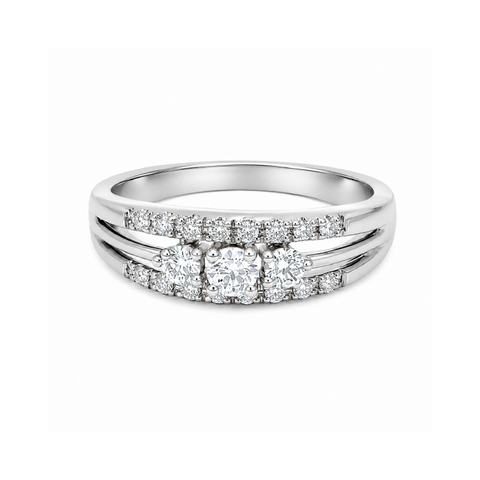 0.40 TDW Diamond 10K White Gold Ring