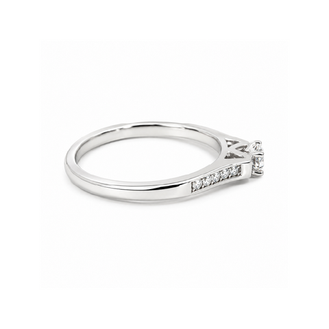0.20 TDW 10K White Gold Diamond Ring