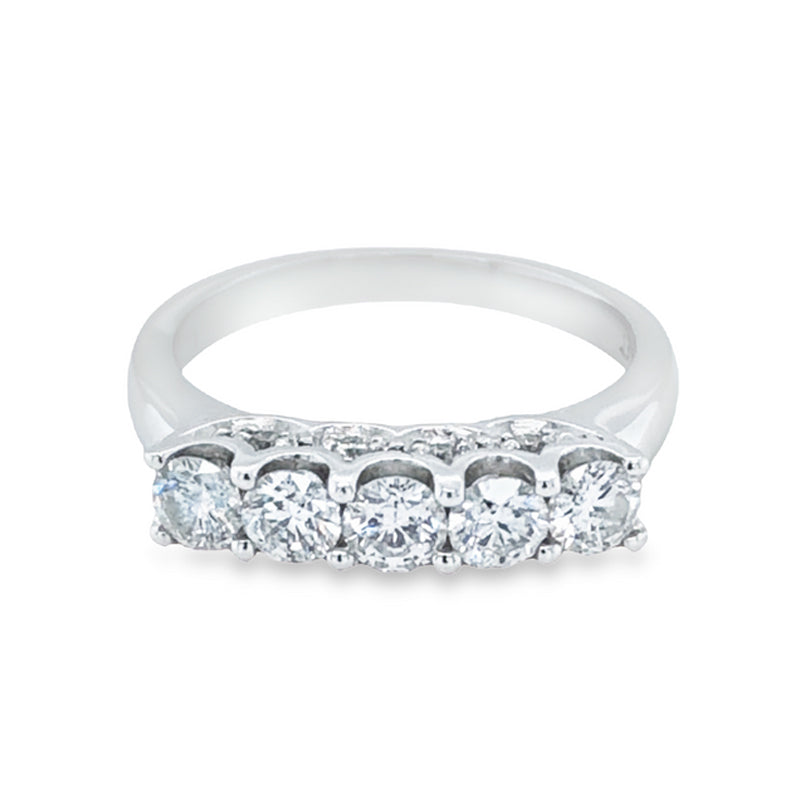 0.90 Ct TDW Diamond 14K White Gold Anniversary Band