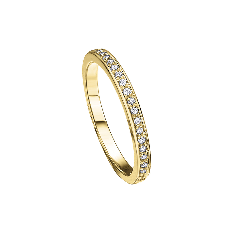 10K Yellow Gold 0.50TDW Diamond Claw Set Anniversary Band