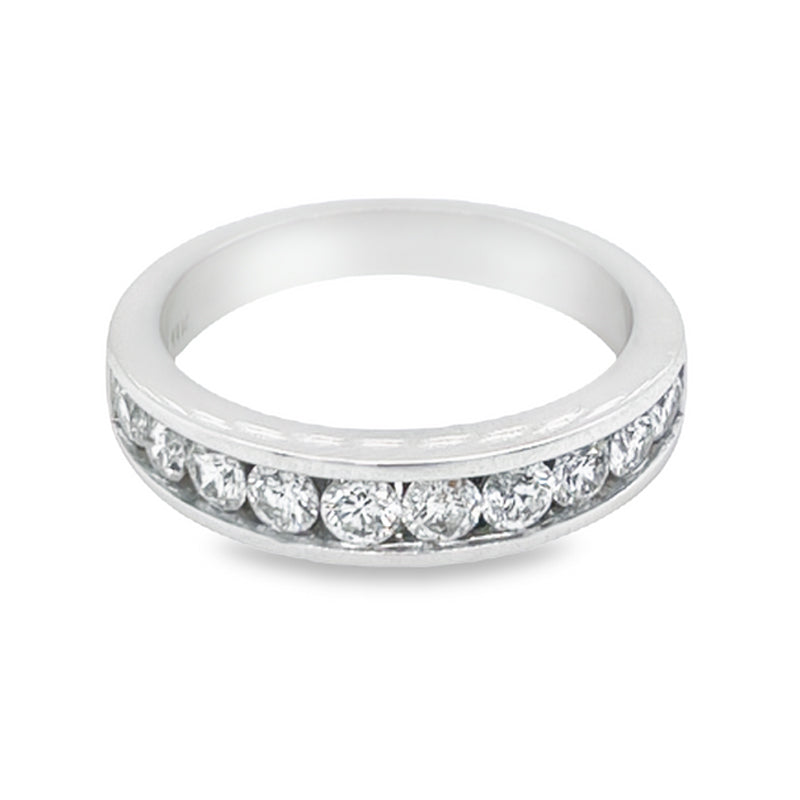 14K White Gold 1.00CT Ten Diamond Anniversary Band