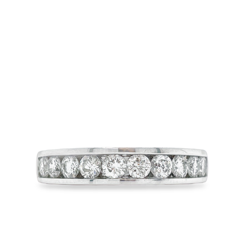 14K White Gold 1.00CT Ten Diamond Anniversary Band