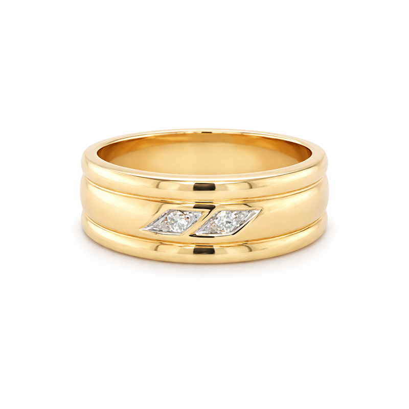 10K Yellow gold and 0.04TDW Diamond Women's Band
