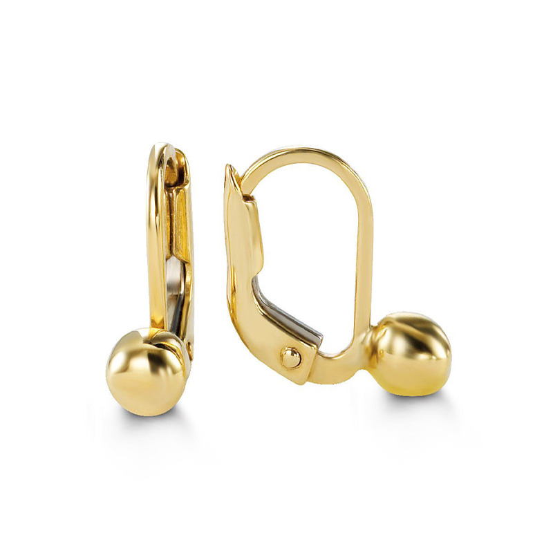 10k Yellow Gold Classic Ball Baby Earrings