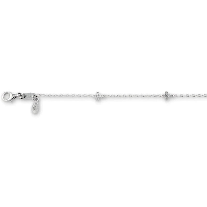10k White Gold Cross Baby Bracelet