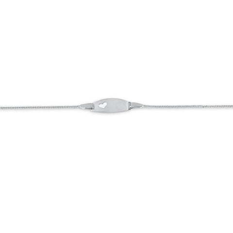 10K White Gold Heart Baby Bracelet