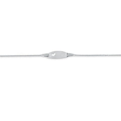 10K White Gold Heart Baby Bracelet