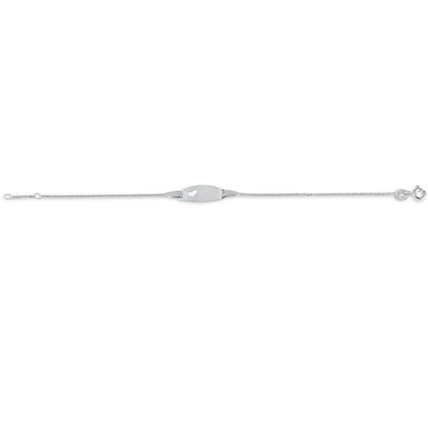 10K White Gold Heart Baby Bracelet