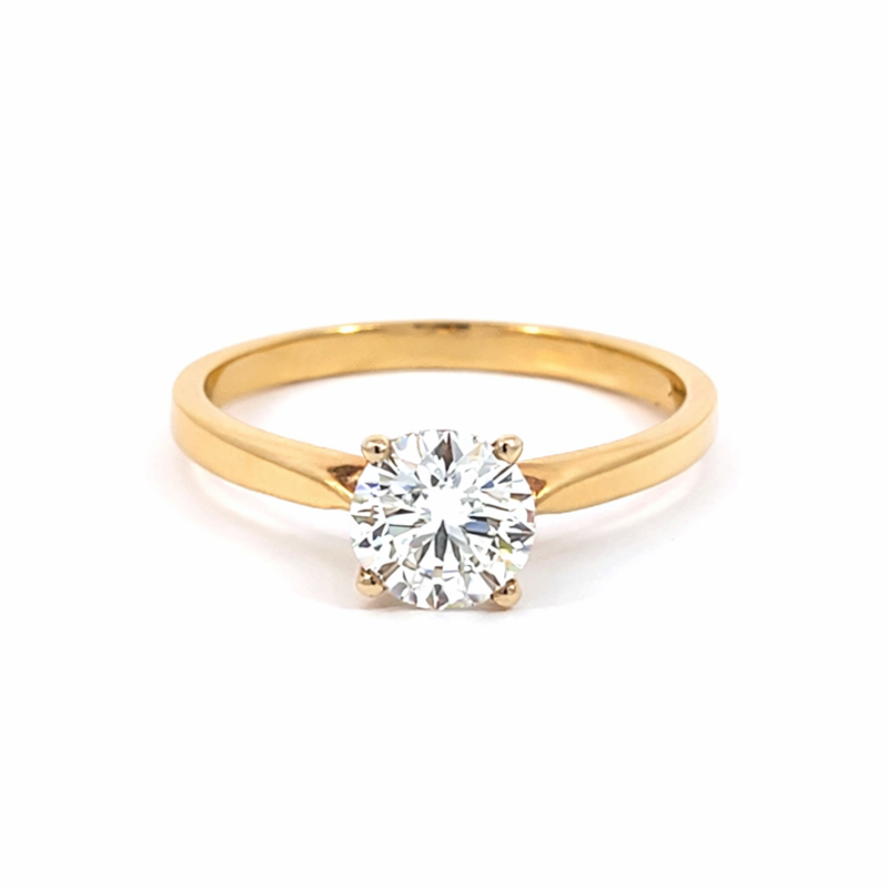 1.00CT Lab Grown Diamond Solitaire Ring in 14K Yellow Gold