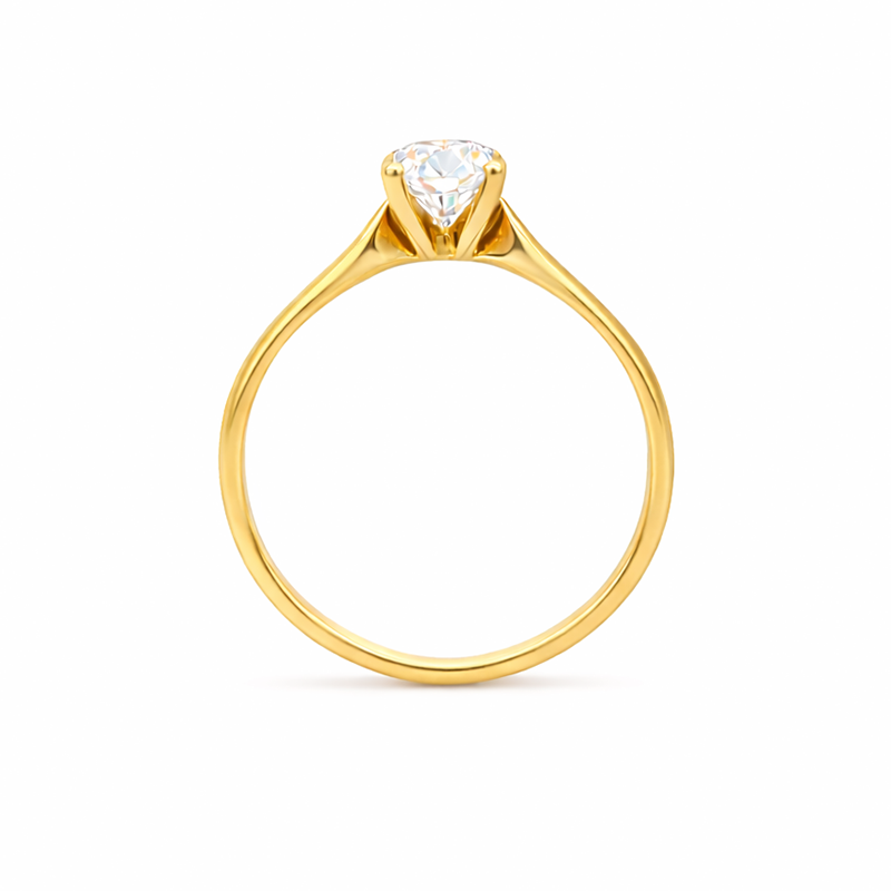 1.00CT Lab Grown Diamond Solitaire Ring in 14K Yellow Gold