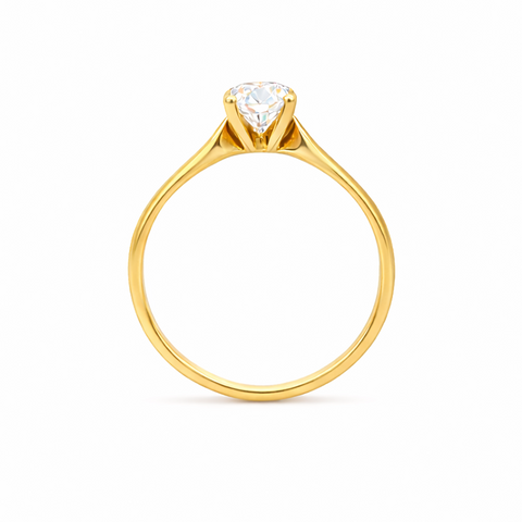 1.00CT Lab Grown Diamond Solitaire Ring in 14K Yellow Gold