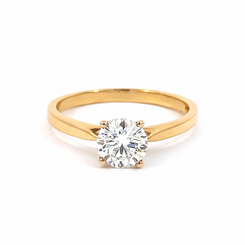 1.00CT Lab Grown Diamond Solitaire Ring in 14K Yellow Gold