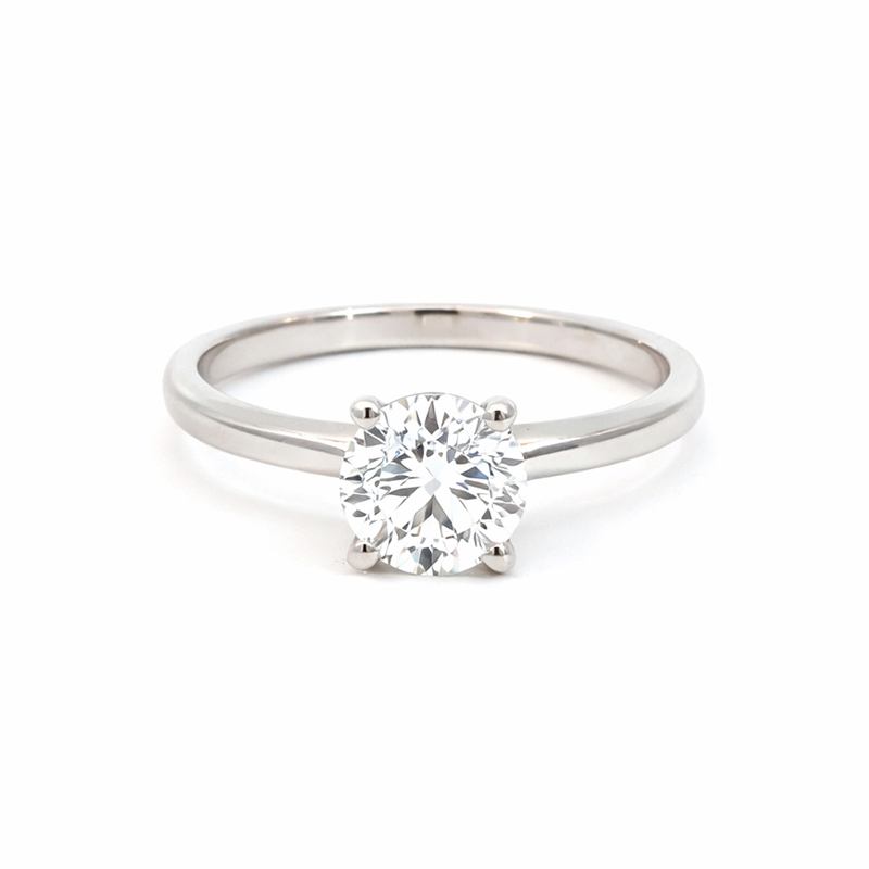 2.00 Carat Round Lab Grown Diamond Solitaire Ring in 14K White Gold