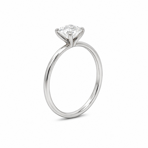2.00 Carat Round Lab Grown Diamond Solitaire Ring in 14K White Gold