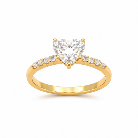 14K Yellow Gold 2.28 TDW Lab Grown Diamond Heart Engagement Ring