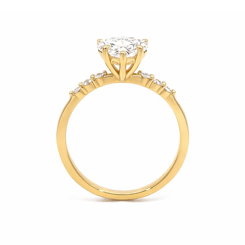 14K Yellow Gold 2.28 TDW Lab Grown Diamond Heart Engagement Ring
