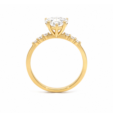 14K Yellow Gold 2.28 TDW Lab Grown Diamond Heart Engagement Ring